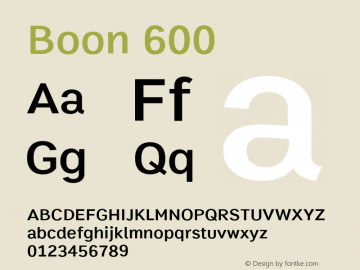Boon 600 Version 1.0-alpha1 Font Sample