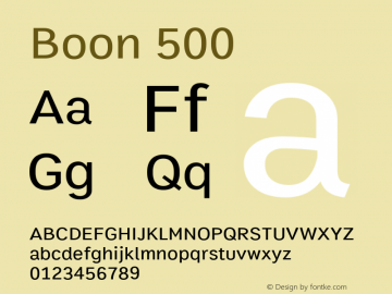 Boon 500 Version 1.0-alpha1 Font Sample