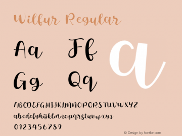 Wilfur Regular Version 001.000 Font Sample