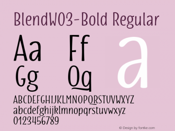 BlendW03-Bold Regular Version 1.00 Font Sample