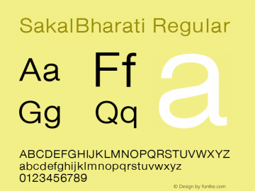 SakalBharati Regular 13.02 Font Sample