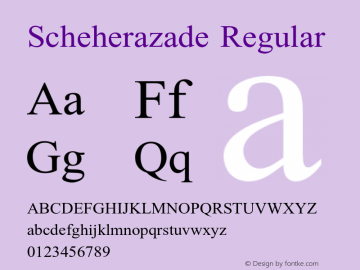 Scheherazade Regular Version 2.100 Font Sample