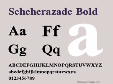Scheherazade Bold Version 2.100 Font Sample
