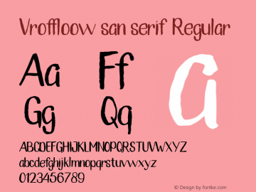 Vroffloow san serif Regular Version 1.000图片样张