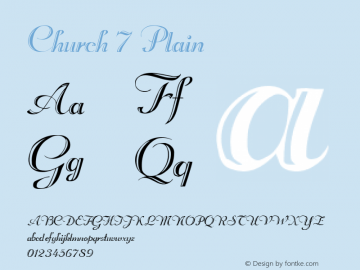 Church 7 Plain Altsys Fontographer 3.3  3/6/92 Font Sample