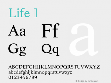 Life ☞ Version 1.10;com.myfonts.urw.life.t-regular.wfkit2.gPR8图片样张