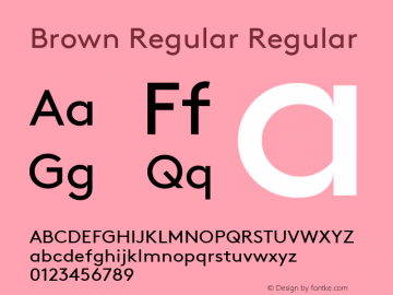 Brown Regular Regular Version 1.001 Font Sample