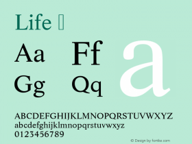 Life ☞ Version 1.10;com.myfonts.urw.life.t-regular.wfkit2.gPR8图片样张