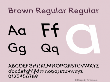 Brown Regular Regular Version 1.001 Font Sample