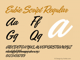 Eubie Script Regular Version 1.003 2015 Font Sample