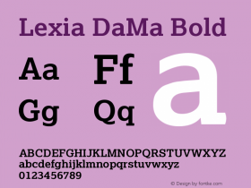 Lexia DaMa Bold Version 001.000 Font Sample