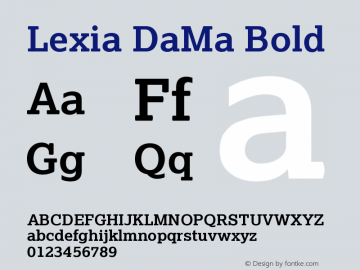 Lexia DaMa Bold Version 001.000 Font Sample