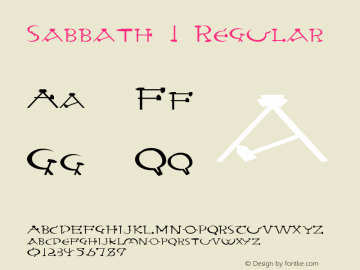 Sabbath 1 Regular 1.0 Tue May 02 07:10:19 1995 Font Sample