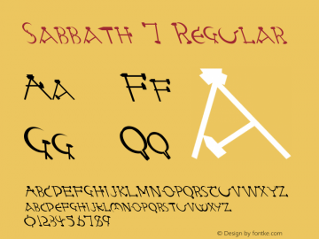 Sabbath 7 Regular 001.001 Font Sample