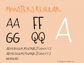 Monsters Regular Version 1.000 Font Sample