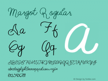 Margot Regular Version 1.001 Font Sample