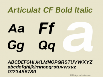Articulat CF Bold Italic Version 1.030图片样张