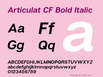 Articulat CF Bold Italic Version 1.030图片样张