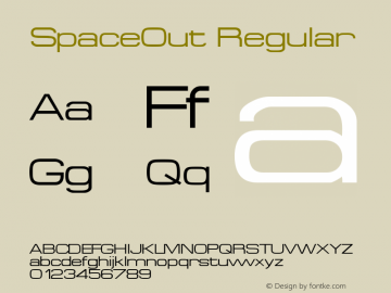 SpaceOut Regular Rev. 003.000 Font Sample