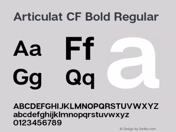 Articulat CF Bold Regular Version 1.030图片样张