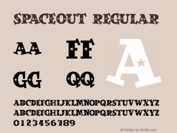 SpaceOut Regular Macromedia Fontographer 4.1.5 11/21/02 Font Sample