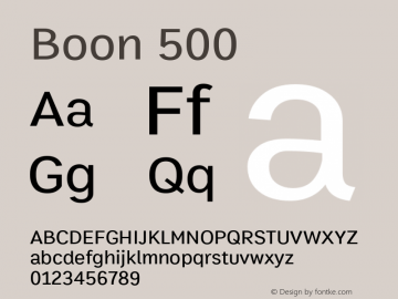 Boon 500 Version 1.0-alpha2 Font Sample