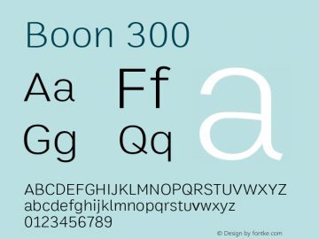 Boon 300 Version 1.0-alpha2 Font Sample