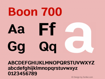 Boon 700 Version 1.0-alpha2 Font Sample