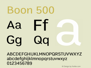 Boon 500 Version 1.0-alpha2 Font Sample