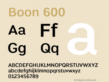 Boon 600 Version 1.0-alpha2 Font Sample