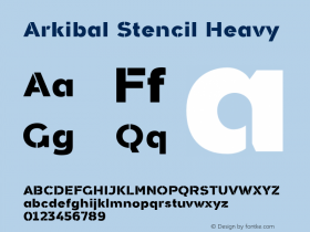 Arkibal Stencil Heavy Version 1.000 Font Sample