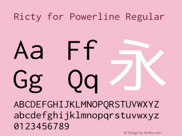 Ricty for Powerline Regular Version 3.2.2 Font Sample