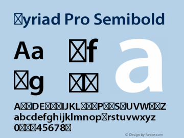 Myriad Pro Semibold Version 2.000图片样张