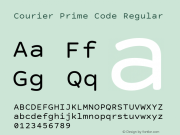 Courier Prime Code Regular Version 3.0318 Font Sample