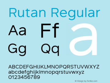 Rutan Regular Version 1.000;PS 001.000;hotconv 1.0.70;makeotf.lib2.5.58329; ttfautohint (v0.95) -d;com.myfonts.easy.northernblock.rutan.regular.wfkit2.version.4tJB Font Sample