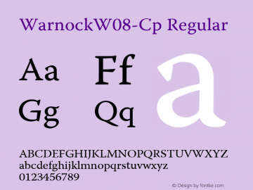 WarnockW08-Cp Regular Version 1.1图片样张