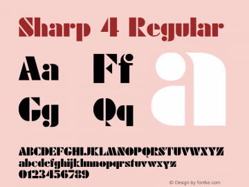 Sharp 4 Regular Converted from D:\FONTTEMP\RODCHENK.TF1 by ALLTYPE Font Sample