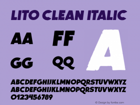 Lito Clean Italic Version 1.000 Font Sample