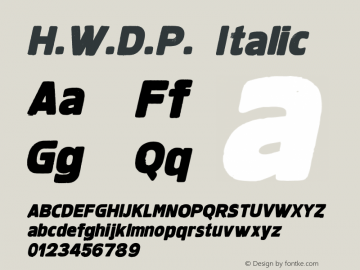 H.W.D.P. Italic Version 1.000图片样张