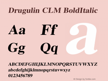 Drugulin CLM BoldItalic Version 0.100图片样张
