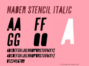 Mader Stencil Italic Version 1.000图片样张