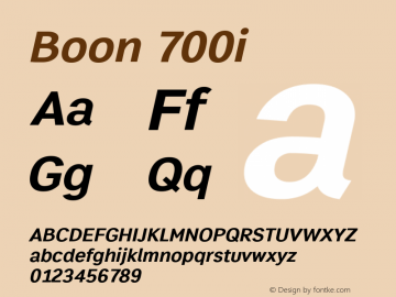 Boon 700i Version 1.0-beta1 Font Sample