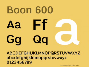 Boon 600 Version 1.0-beta1 Font Sample