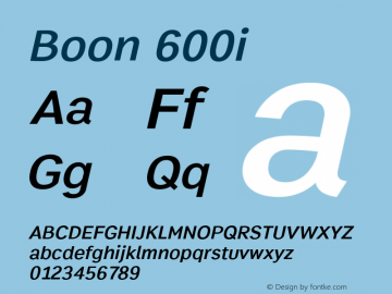 Boon 600i Version 1.0-beta1 Font Sample
