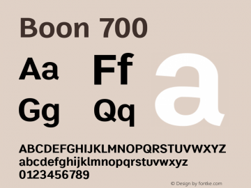 Boon 700 Version 1.0-beta1 Font Sample