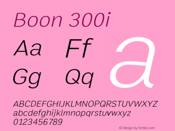 Boon 300i Version 1.0-beta1 Font Sample