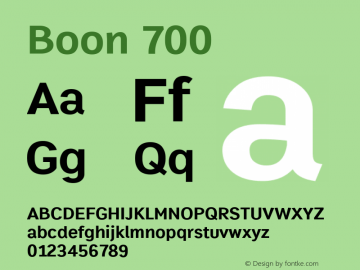 Boon 700 Version 1.0-beta1 Font Sample