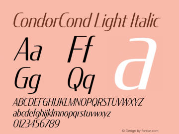 CondorCond Light Italic Version 1.0图片样张