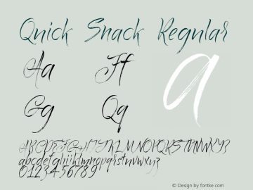 Quick Snack Regular Version 1.000 Font Sample