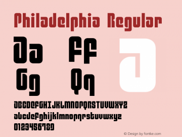 Philadelphia Regular Version 3.0; 2015 Font Sample